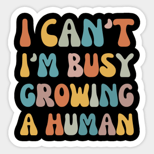 Groovy I Can't I'm Busy Growing A Human Sticker